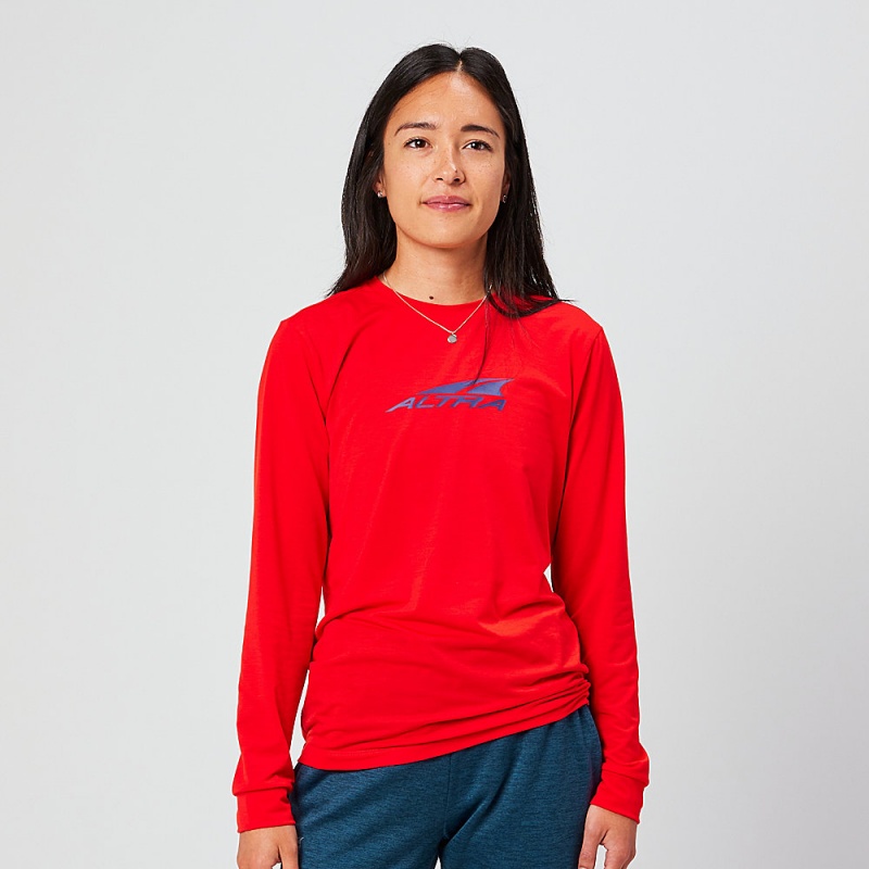 Altra EVERYDAY PERFORMANCE LONG SLEEVE T-Shirt Damen Rot | Schweiz AL1372B30