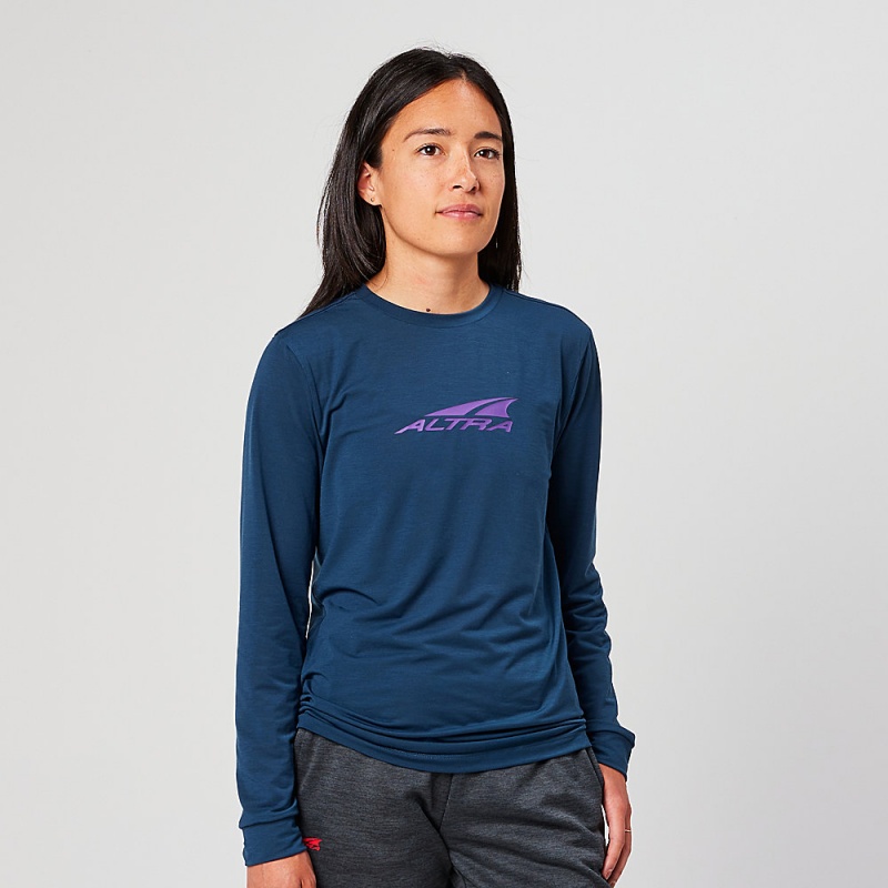 Altra EVERYDAY PERFORMANCE LONG SLEEVE T-Shirt Damen Navy | Schweiz AL0219N23