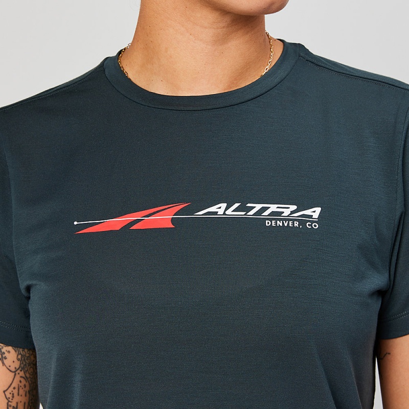 Altra EVERYDAY PERFORMANCE SHORT SLEEVE T-Shirt Damen Schwarz | Schweiz AL7468V74